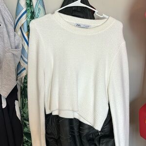 Zara Cropped Sweater , White